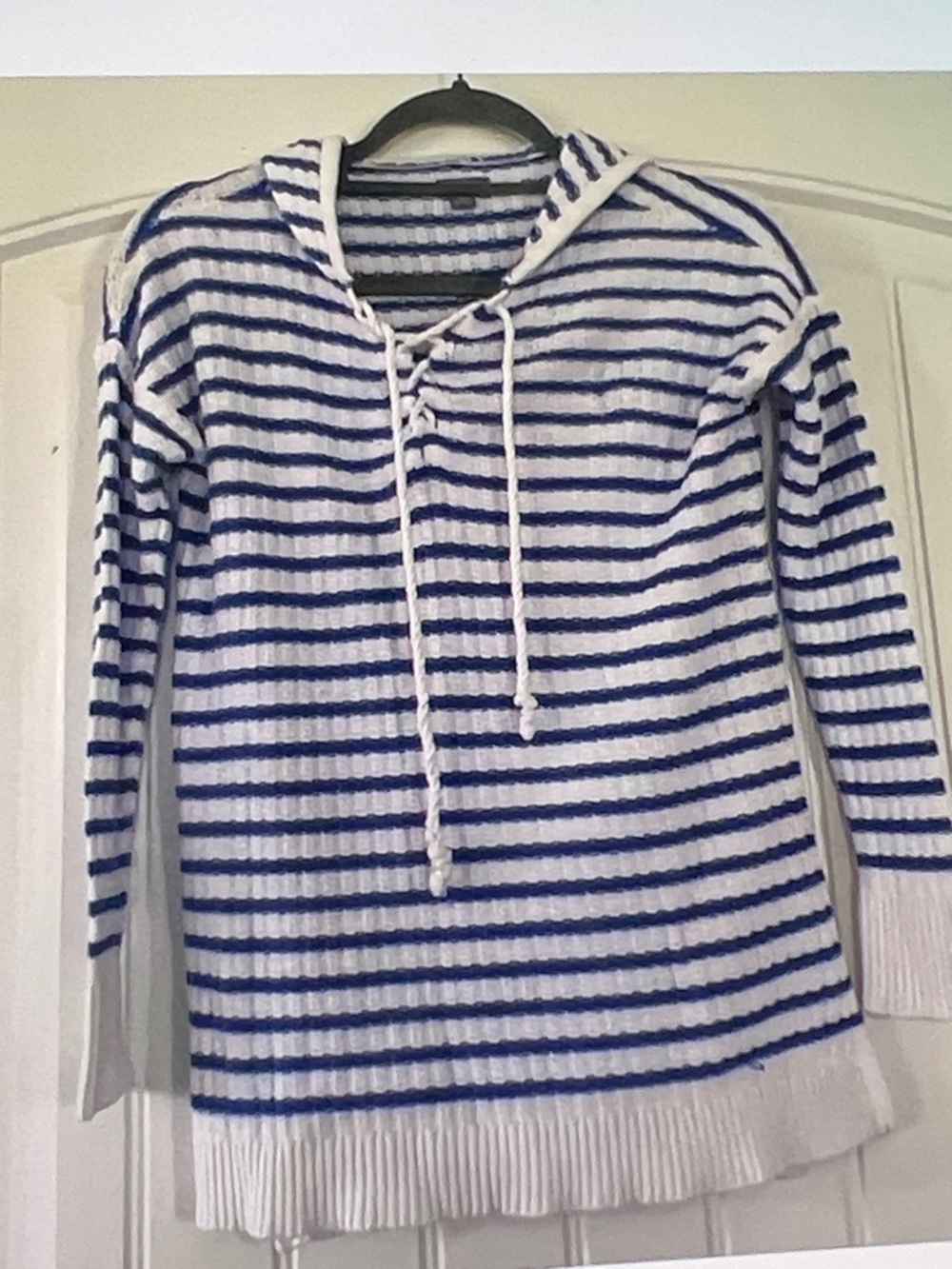 aerie Striped open knit hoodie